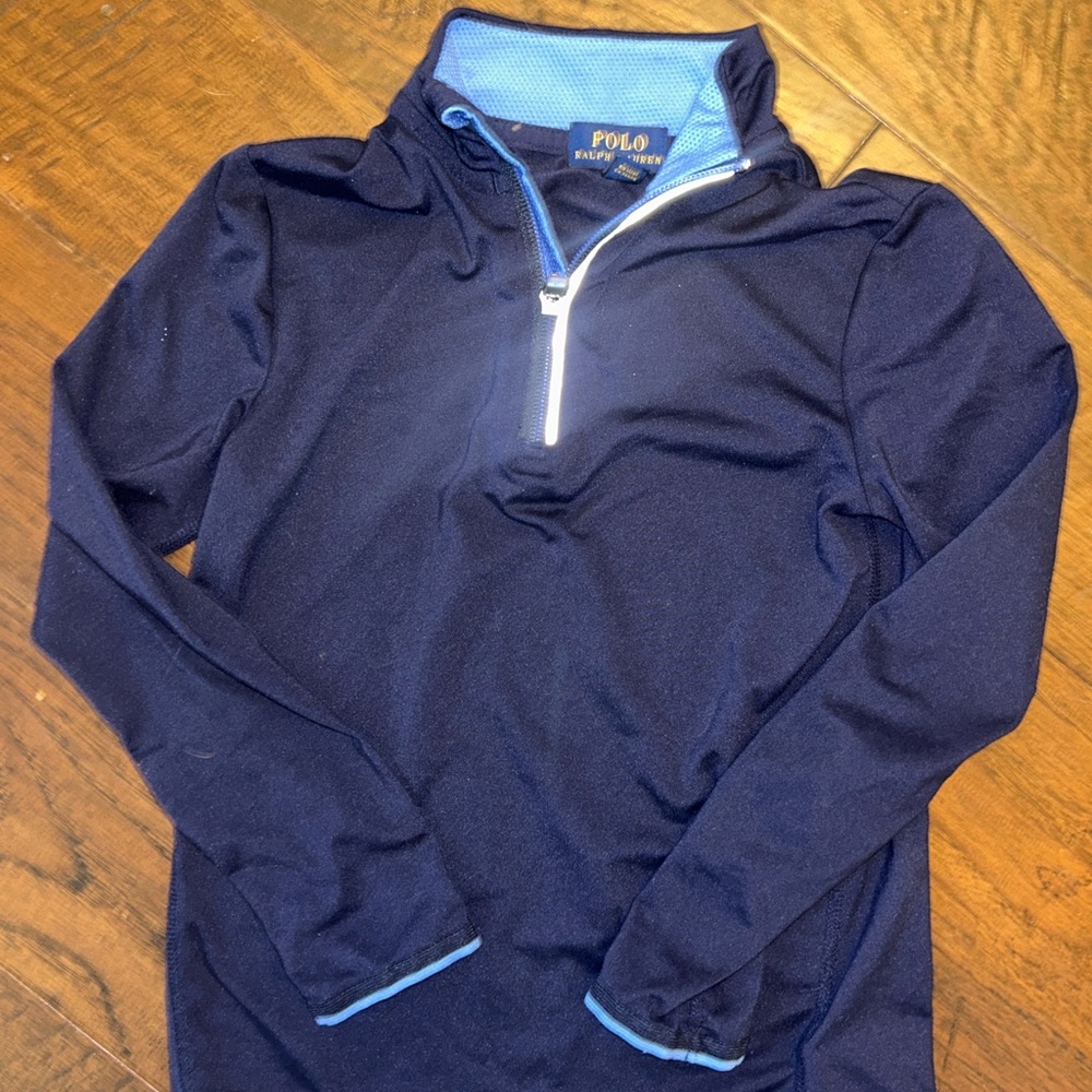 Polo by Ralph Lauren Blue Quarter-Zip Top